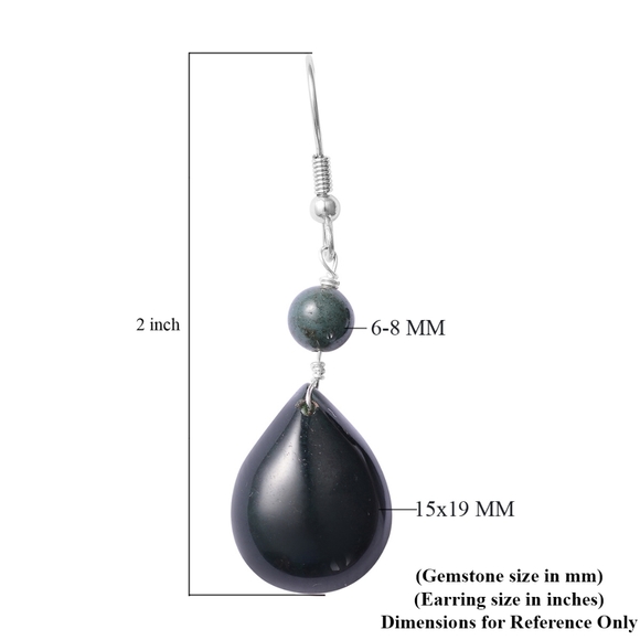 Indian Agate fishhook dangle earrings in stainless steel - Picture 5 of 5